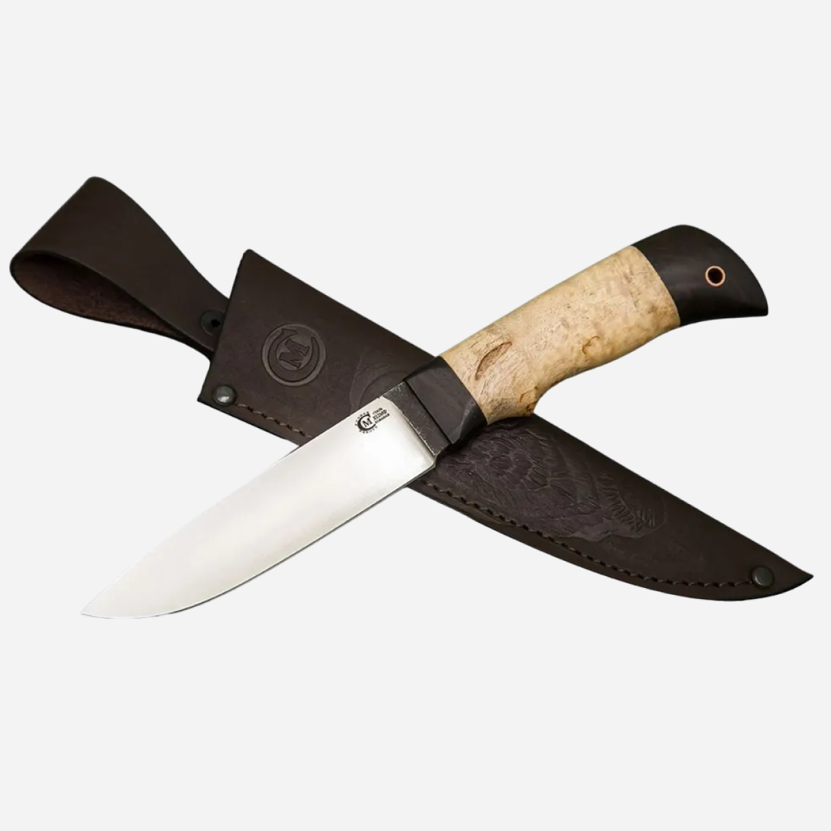 Нож Мастерская Семина Мурена сталь Х12МФ рукоять карельская береза черный граб 5220₽