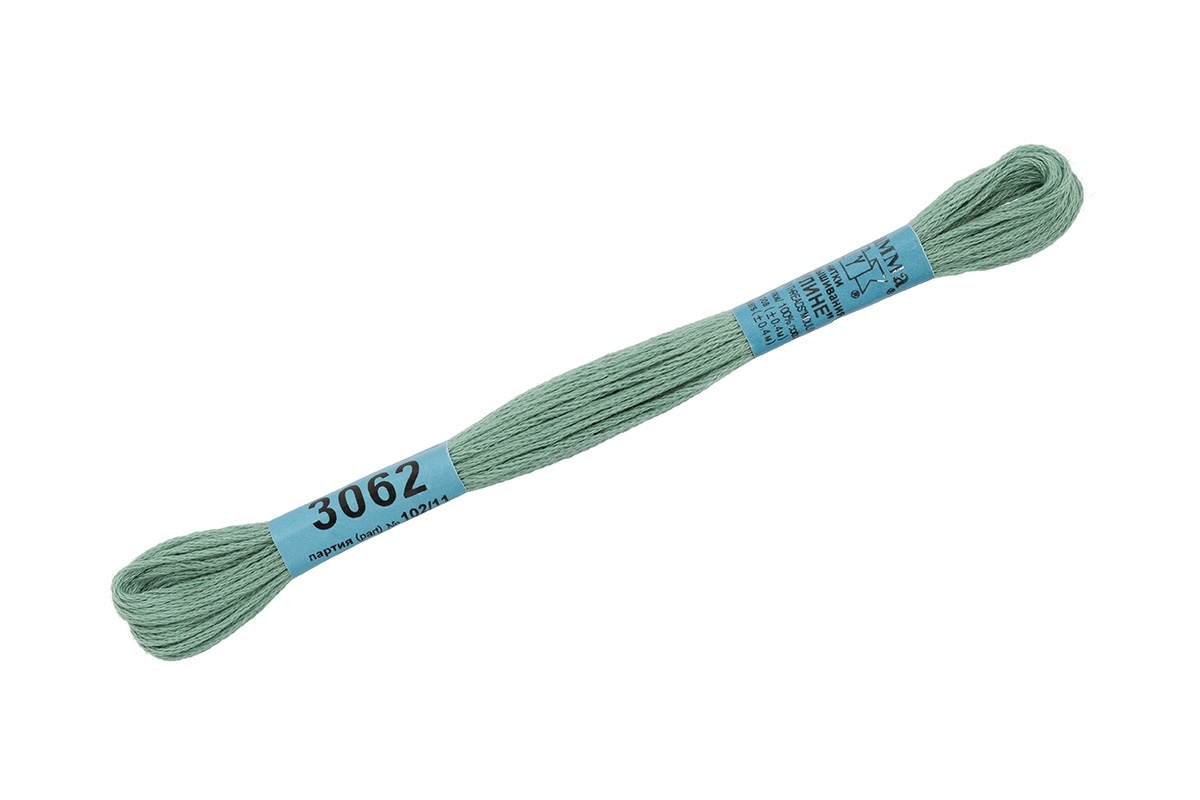 

Gamma мулине, 100% хлопок, 24х8 м, №3062, зеленые, Зеленый
