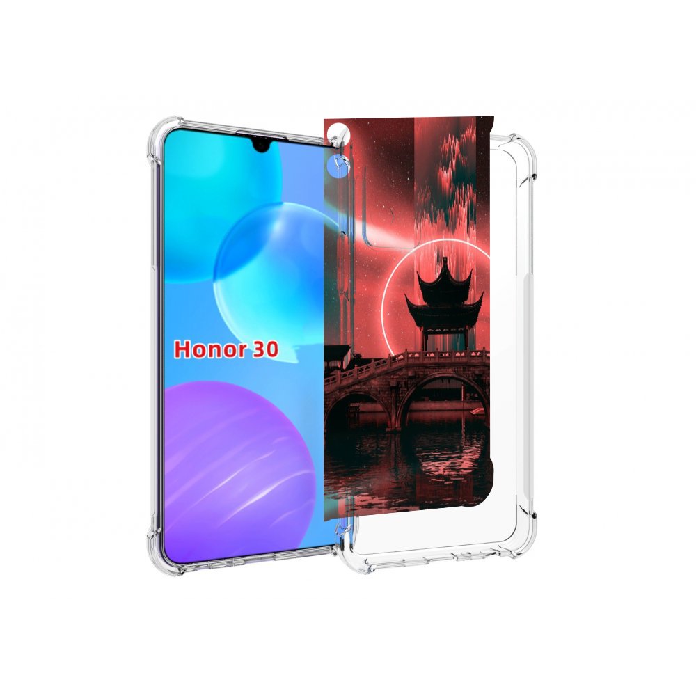 

Чехол MyPads японский мост красный фон для Huawei Honor 30 Lite, Tocco