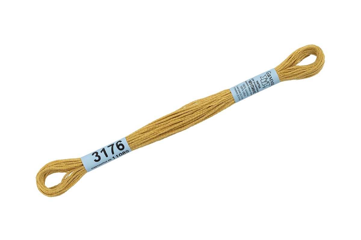 

Gamma мулине, 100% хлопок, 24х8 м, №3176, оливковые, Зеленый