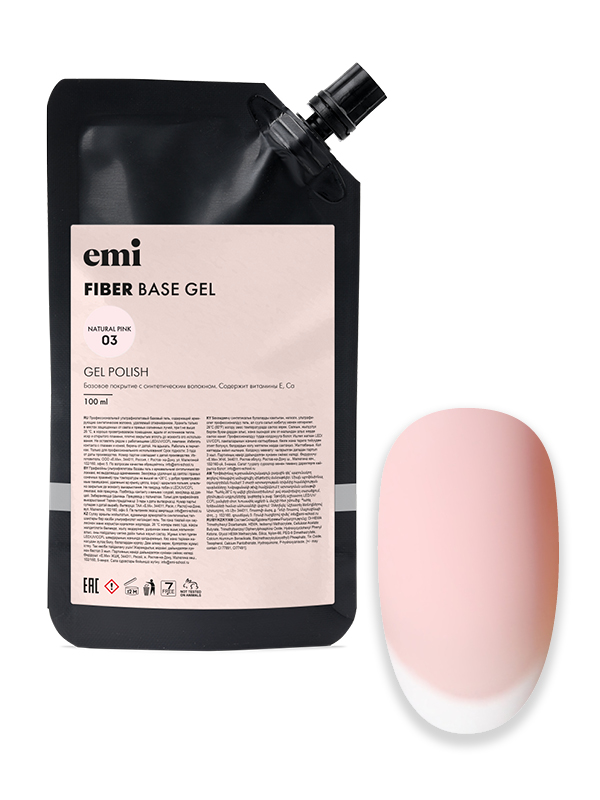 База E.Mi Lac Fiber Base Gel Natural Pink №3, 100 мл