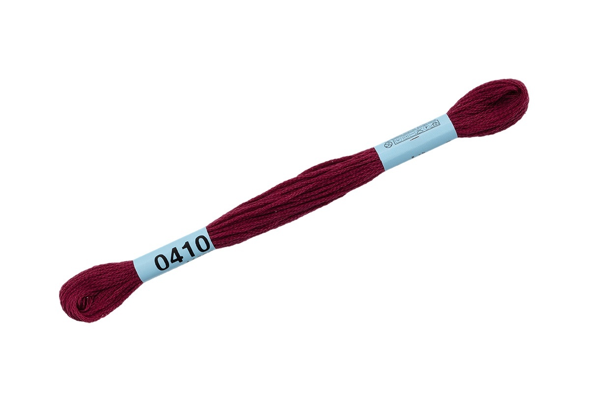 

Gamma мулине, 100% хлопок, 24х8 м, №0410, темно-бордовые, Красный