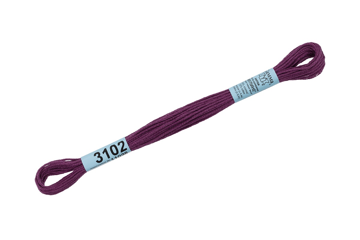 

Gamma мулине, 100% хлопок, 24х8 м, №3102, грязно-фиолетовые, Разноцветный
