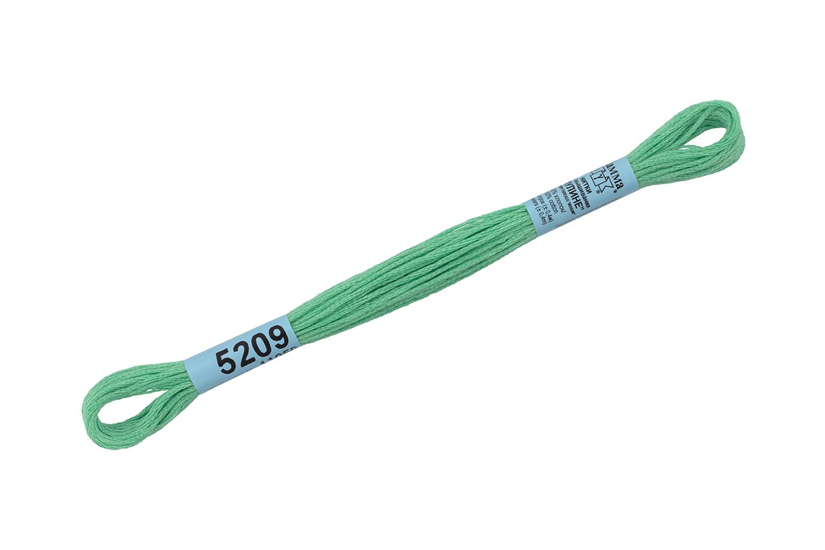 

Gamma мулине, 100% хлопок, 24х8 м, №5209, светло-зеленые, Зеленый
