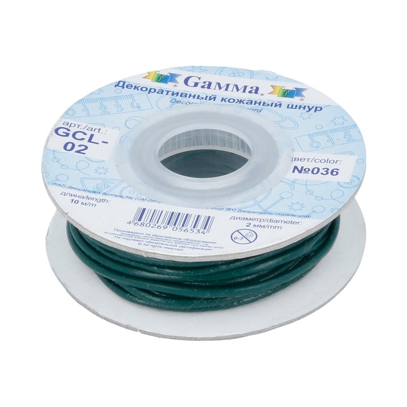 

Gamma 2 мм, кожаный, 10 м, №036, темно-зеленый