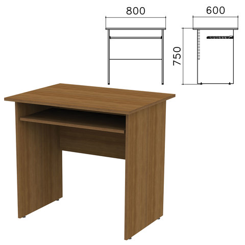 фото Стол компьютерный канц, 800х600х750 мм, цвет орех пирамидальный, ск25.9