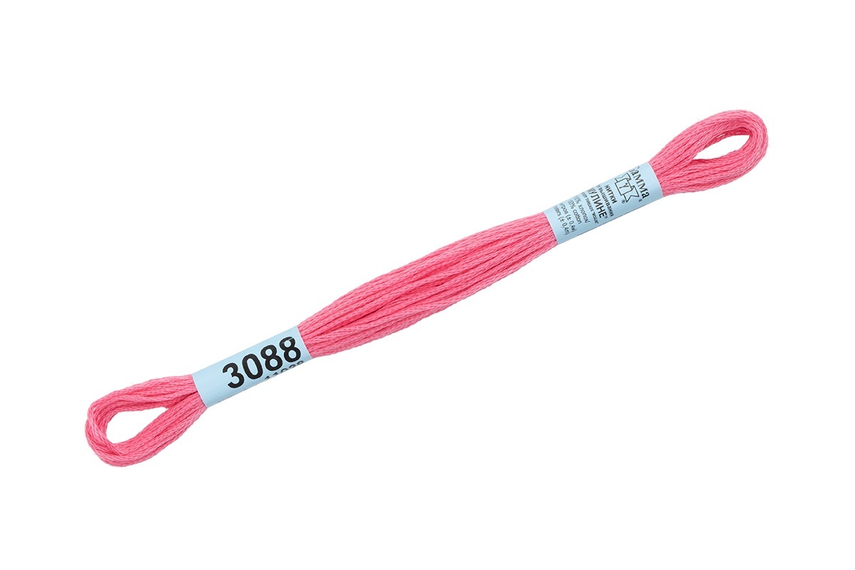 

Gamma мулине, 100% хлопок, 24х8 м, №3088, розовые, Розовый