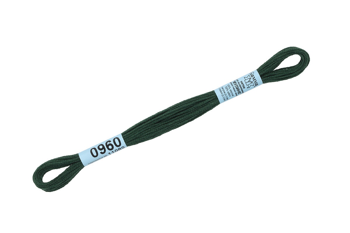 

Gamma мулине, 100% хлопок, 24х8 м, №0960, темно-зеленые, Зеленый