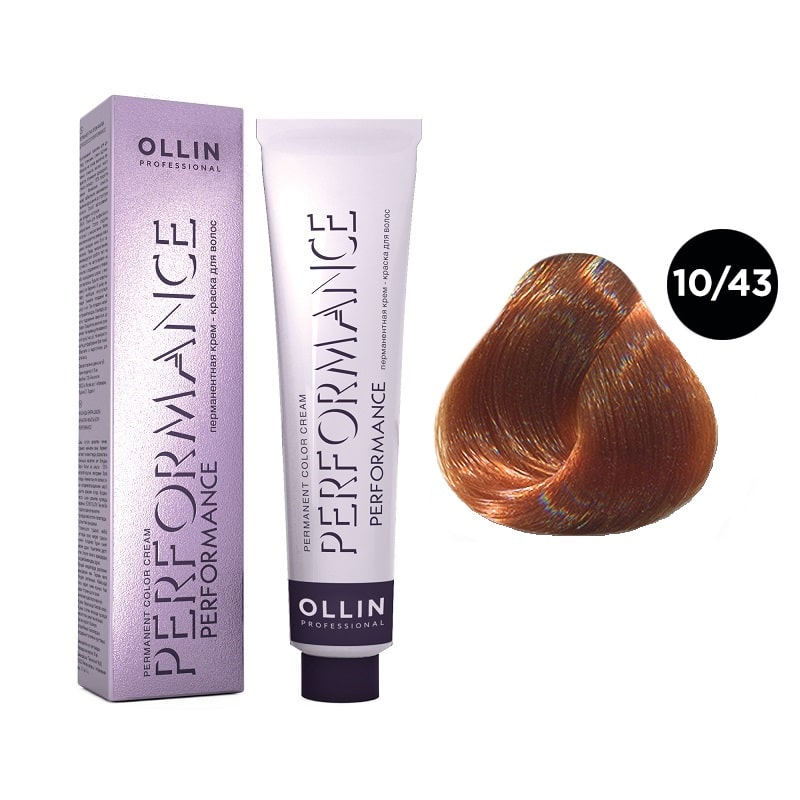 

Краска для волос Ollin Professional 10/43 светлый блондин медно-золотистый, 60 мл