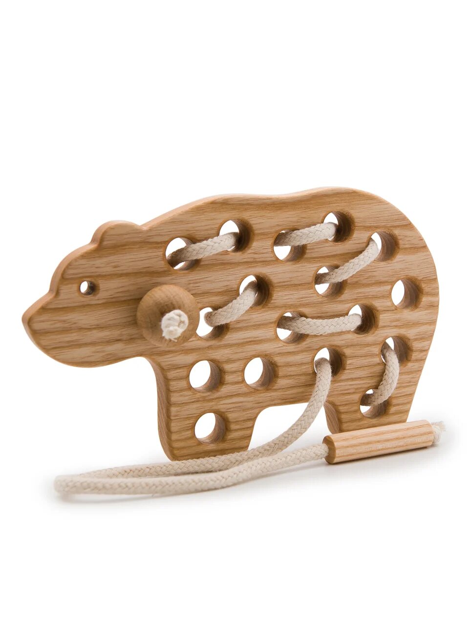 Игрушка-Шнуровка ЭКО Медведь из массива дуба Rodent kids
