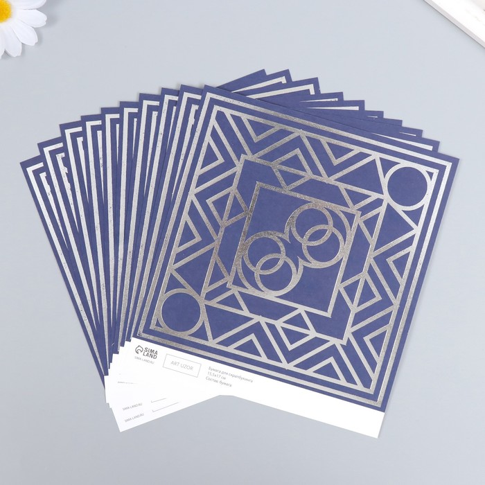 

Бумага для скрапбукинга Арт Узор серебро Эклектика плотность 180 гр 15,5х17 см, 20шт, Разноцветный