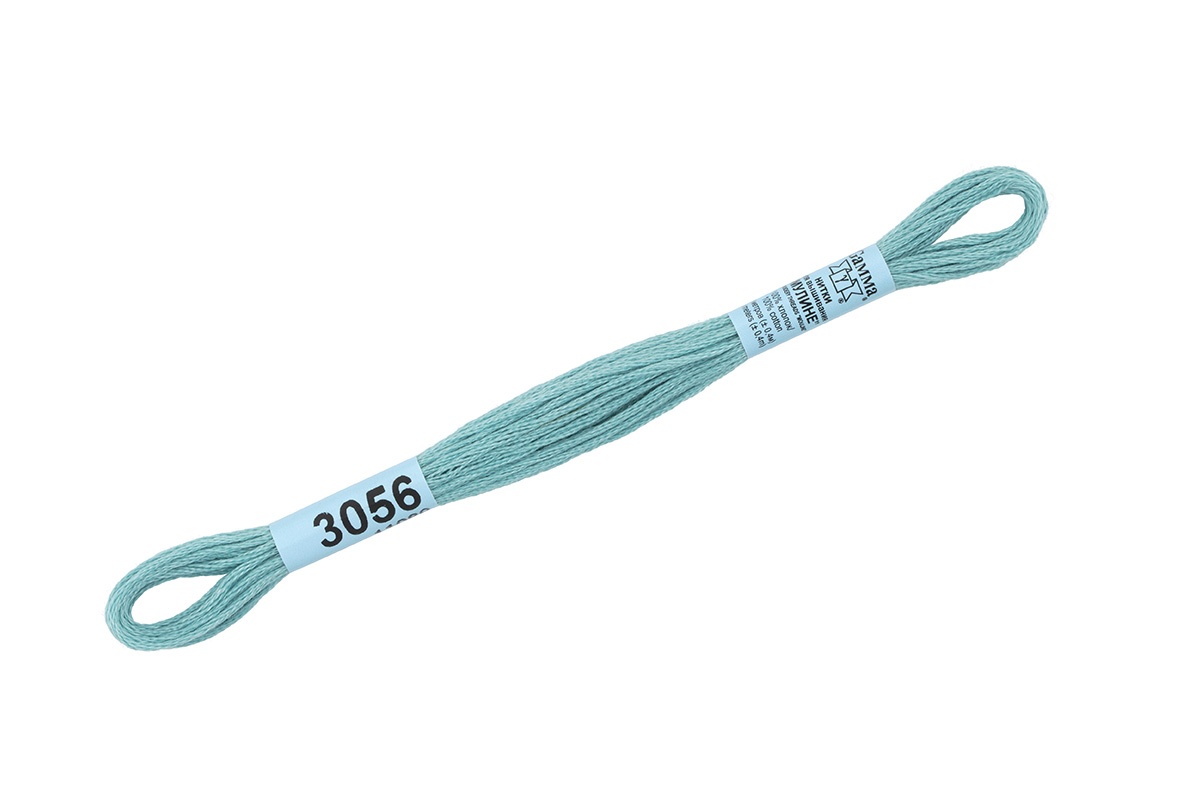 

Gamma мулине, 100% хлопок, 24х8 м, №3056, серая бирюза, Голубой
