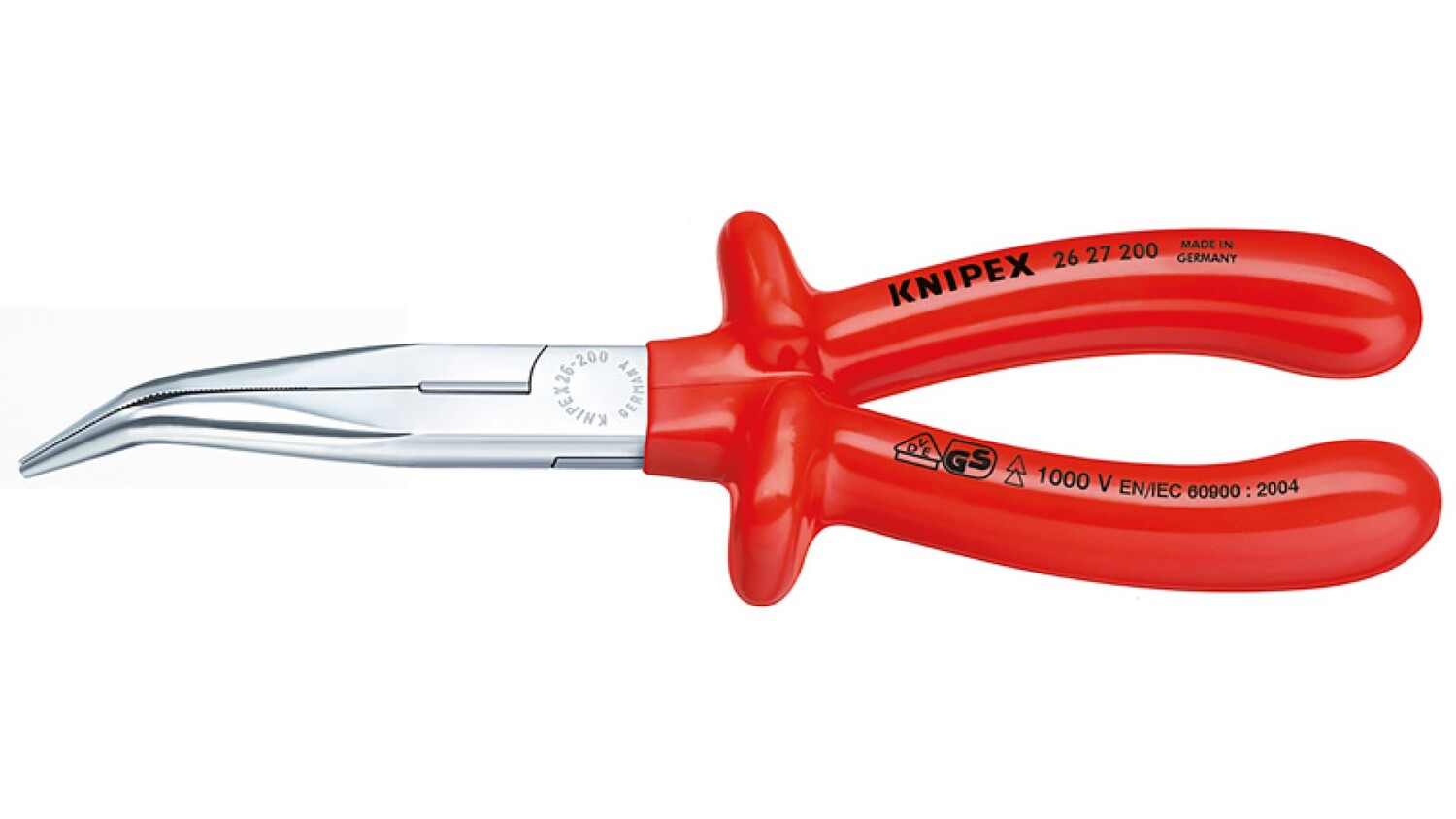 Длинногубцы Knipex с режущими кромками VDE, губки 40°, 200 мм, хром