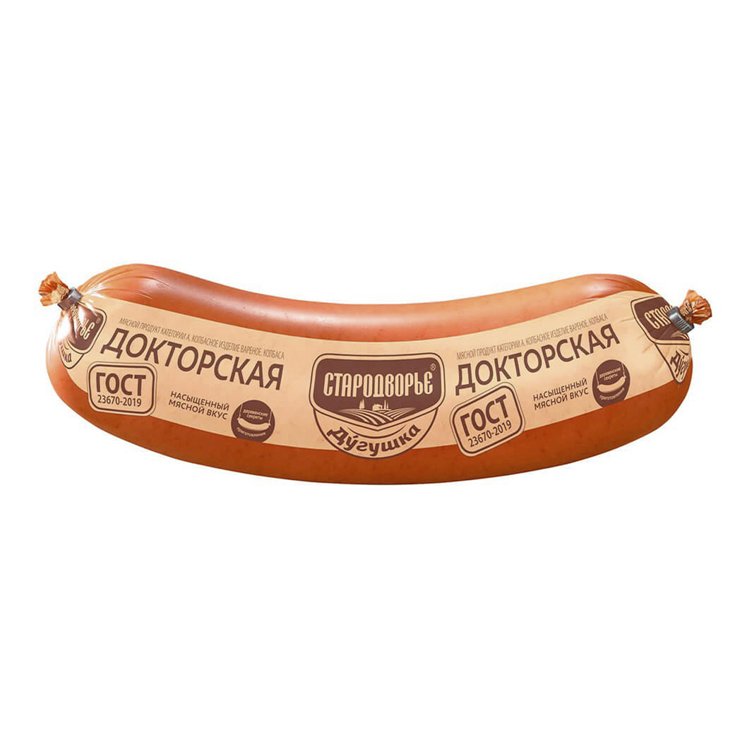 

Колбаса Стародворье Дугушка Докторская ГОСТ вареная +-1 кг