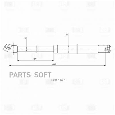 фото Trialli gs1017 амортизатор (упор) для а/м ford kuga (08-) (стекла крышки багажника)