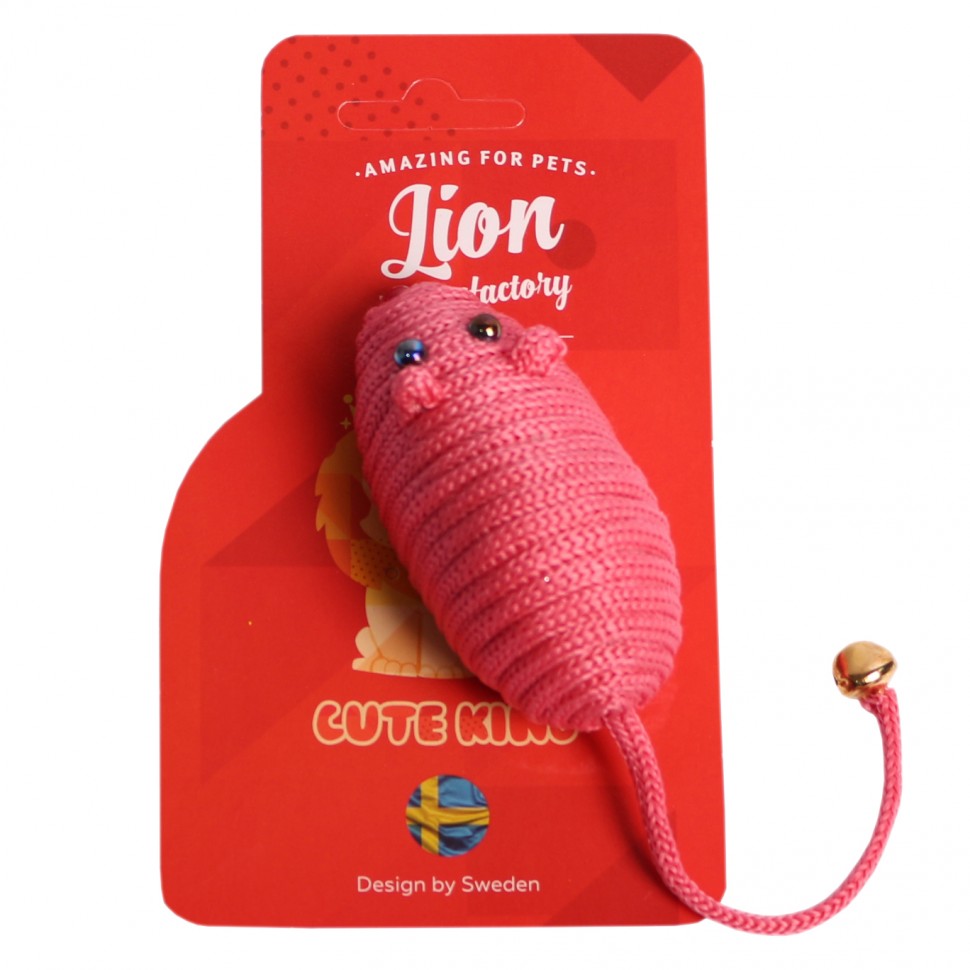 

Игрушка для кошек Lion Мышка текстиль, розовый, 7 см, Мышка