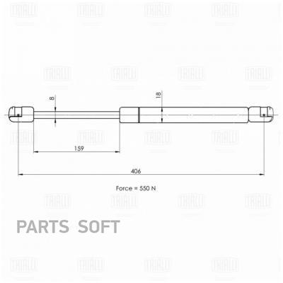 фото Trialli gs1823 амортизатор (упор) для а/м skoda octavia (96-) универс. (крышки багажника)