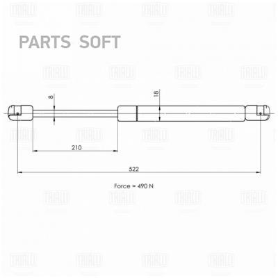 фото Trialli gs1851 амортизатор (упор) для а/м skoda yeti (09-) (крышки багажника)