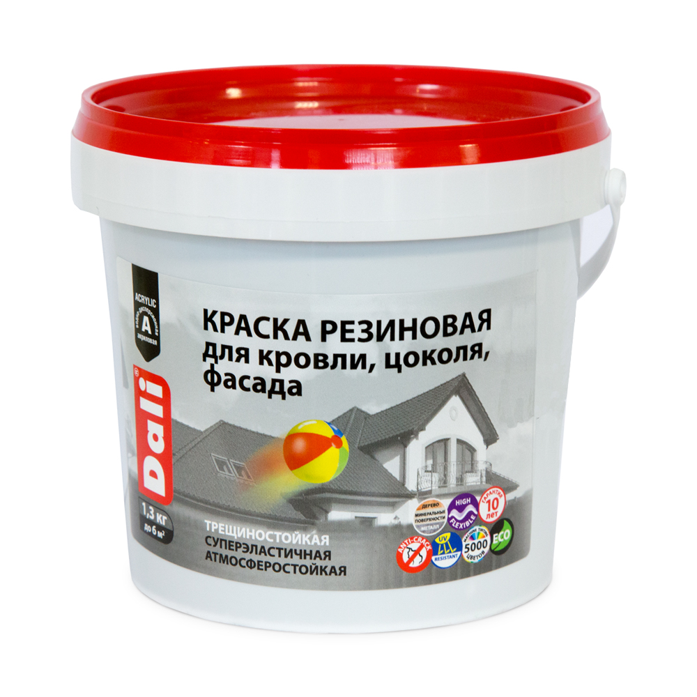 фото Краска резиновая "dali" зеленая 1,3 кг "рогнеда"