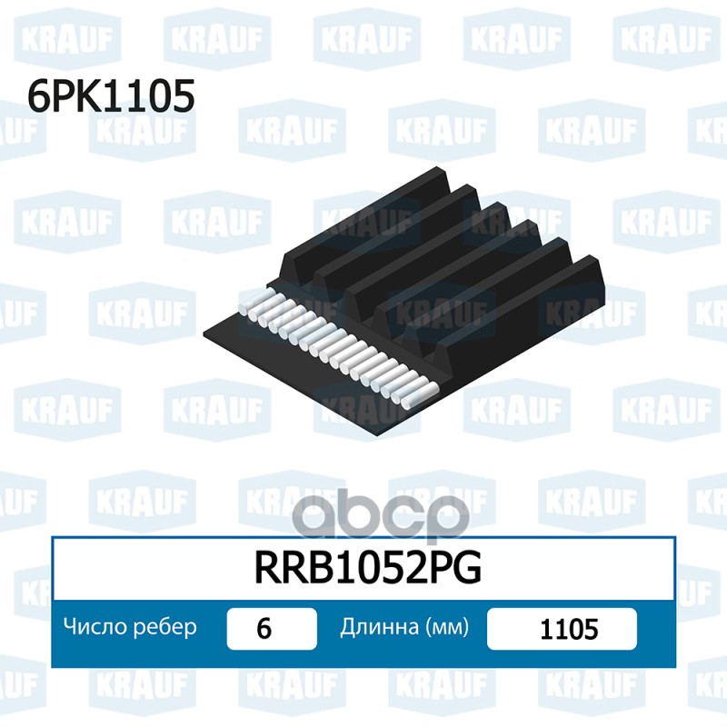 

Ремень Поликлиновой Krauf rrb1052pg