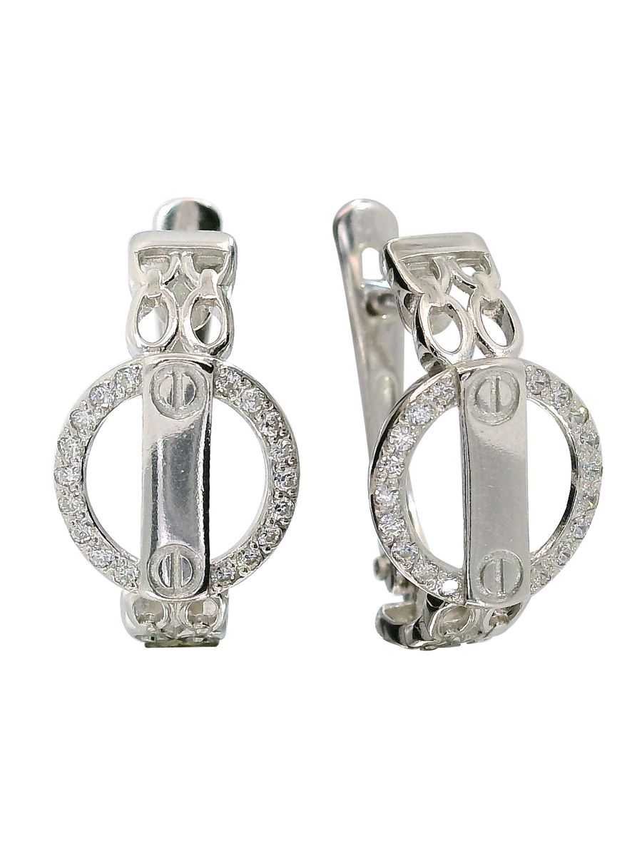 

Серьги из серебра Бронницкий ювелир 04-302-0252-01, фианит, 04-302-0252-01