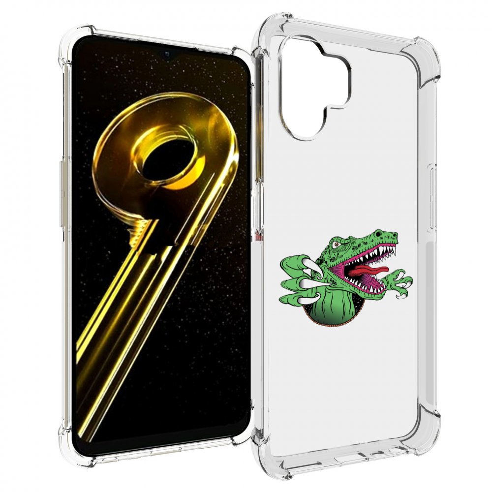 

Чехол бампер MyPads Динозавр для Realme 10 5G противоударный, Прозрачный, Tocco