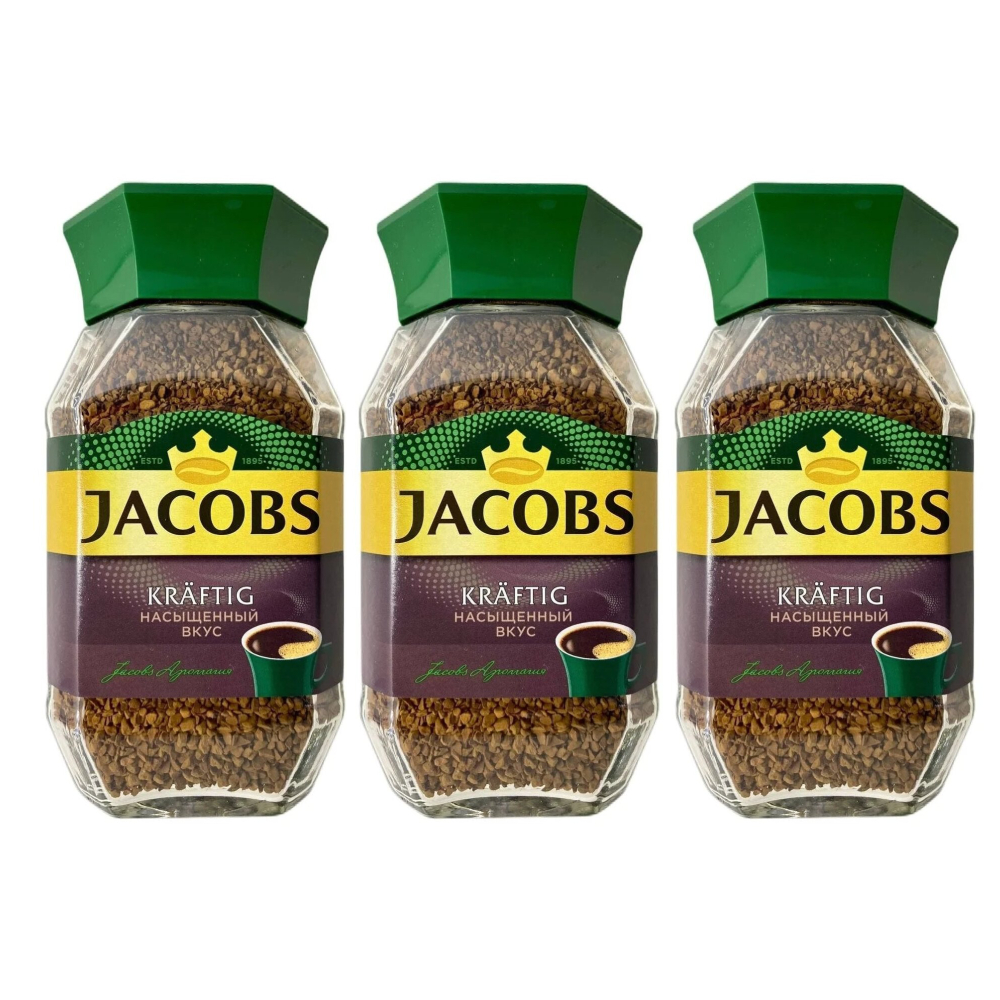 Кофе растворимый Jacobs Kraftig, 200 г х 3 шт