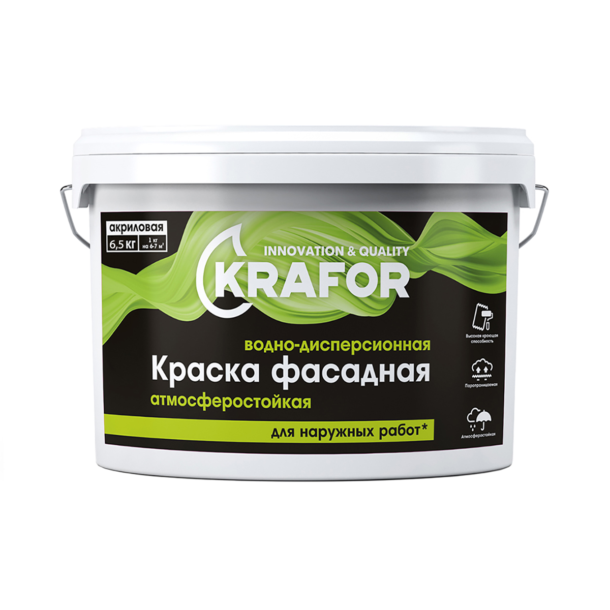 фото Краска в/д фасадная 6,5 кг "krafor"