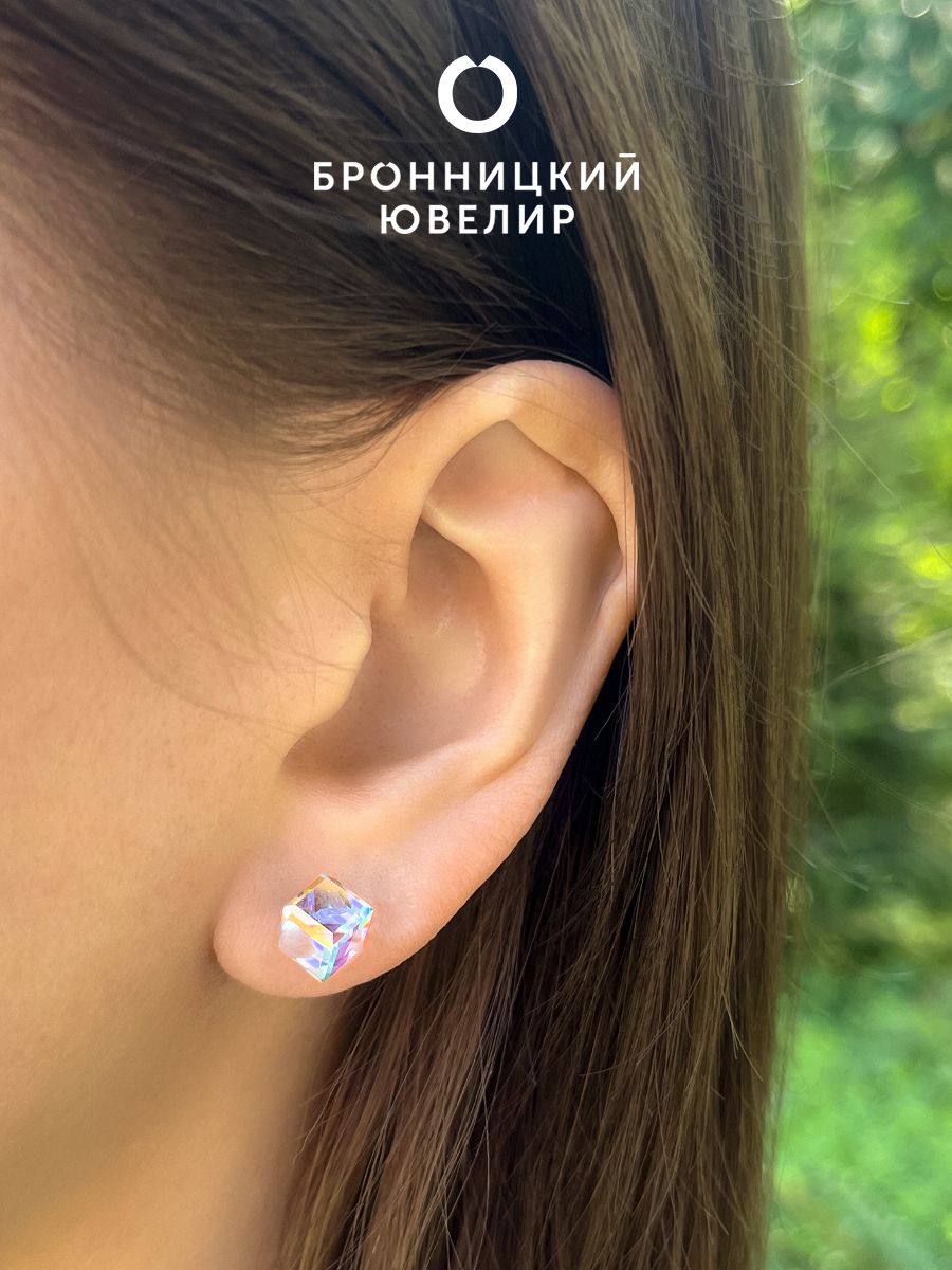 

Серьги из серебра Бронницкий ювелир CTE-07353-6-SWAB, Swarovski, CTE-07353-6-SWAB
