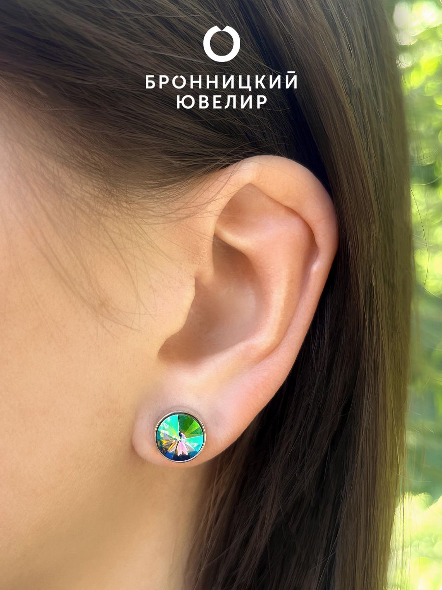 

Серьги из серебра Бронницкий ювелир ESST-2976-6-SER, Swarovski, ESST-2976-6-SER