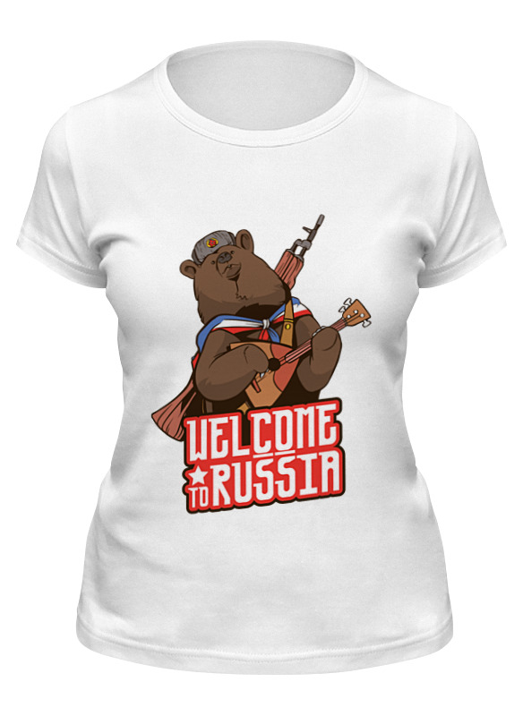 

Футболка женская Printio Welcome to russia белая S, Белый, Welcome to russia