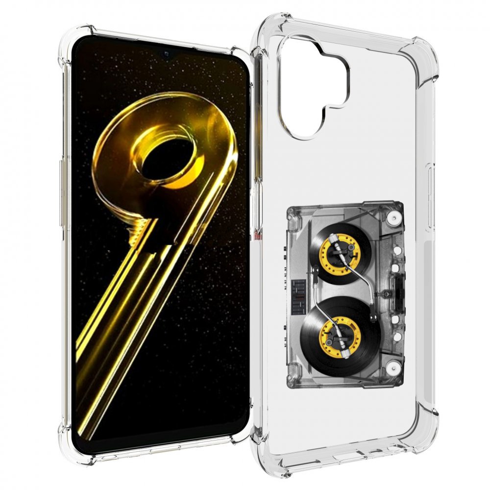 

Чехол бампер MyPads Кассета музыкальная для Realme 10 5G противо..., Прозрачный, Tocco