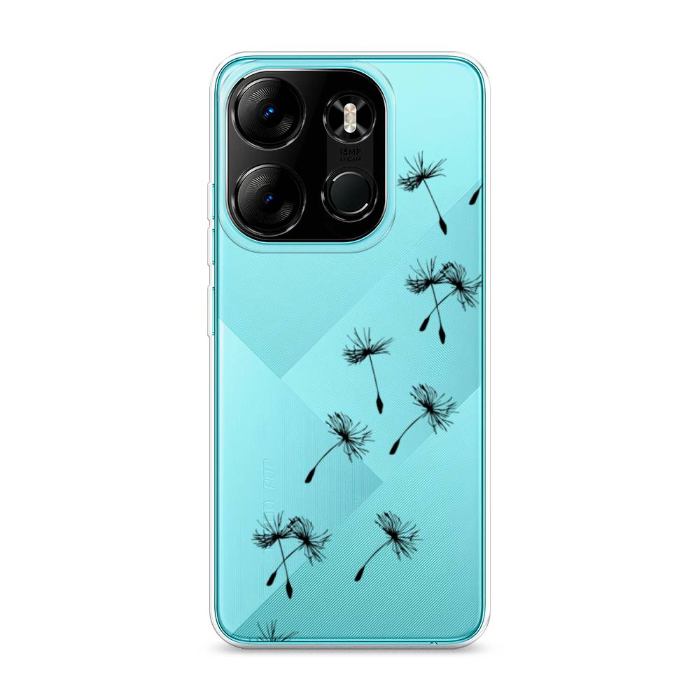 

Чехол Awog на Tecno Spark Go 2023"Летящие одуванчики", Черный, 303150-8