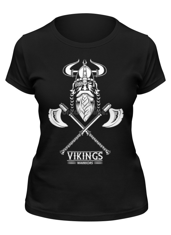 

Футболка женская Printio Футболка "vikings warriors" черная S, Футболка "vikings warriors"
