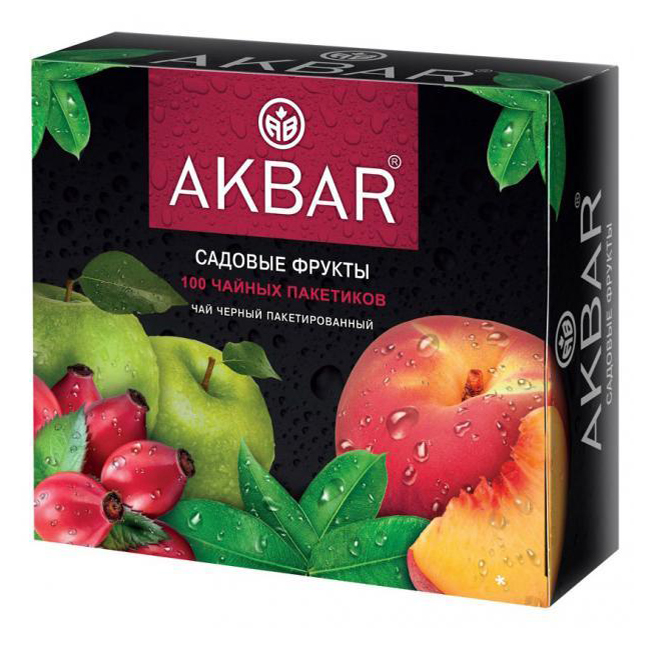 Чай черный Akbar Садовые Фрукты в пакетиках 1,5 г х 100 шт