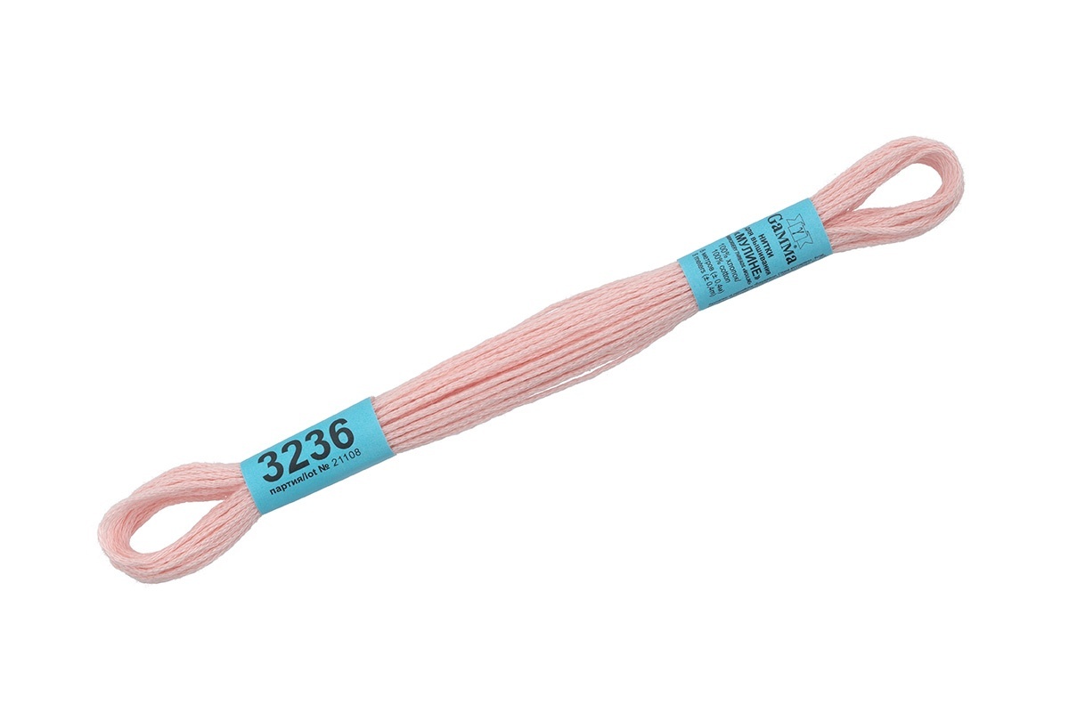 

Gamma мулине, 100% хлопок, 24х8 м, №3236, розовые, Розовый