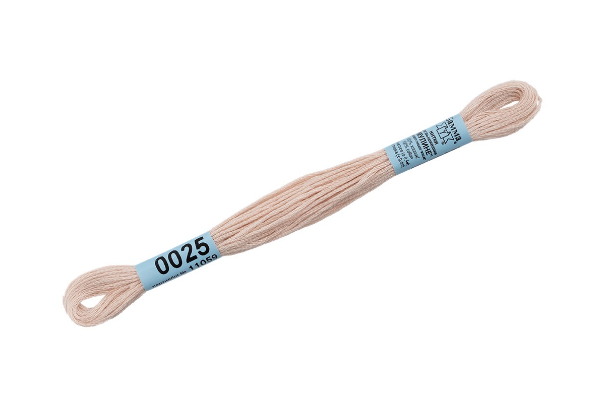

Gamma мулине, 100% хлопок, 24х8 м, №0025, светло-розовые, Розовый