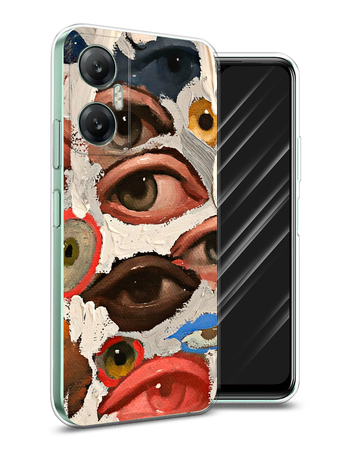 

Чехол Awog на Infinix HOT 20 5G "Глаза масляная живопись", Серый;бежевый;красный, 3103250-7