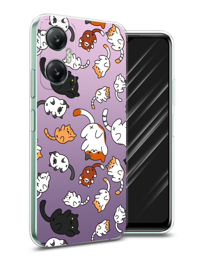 

Чехол Awog на Infinix HOT 20 5G "Котопад", Фиолетовый;белый, 3103250-7