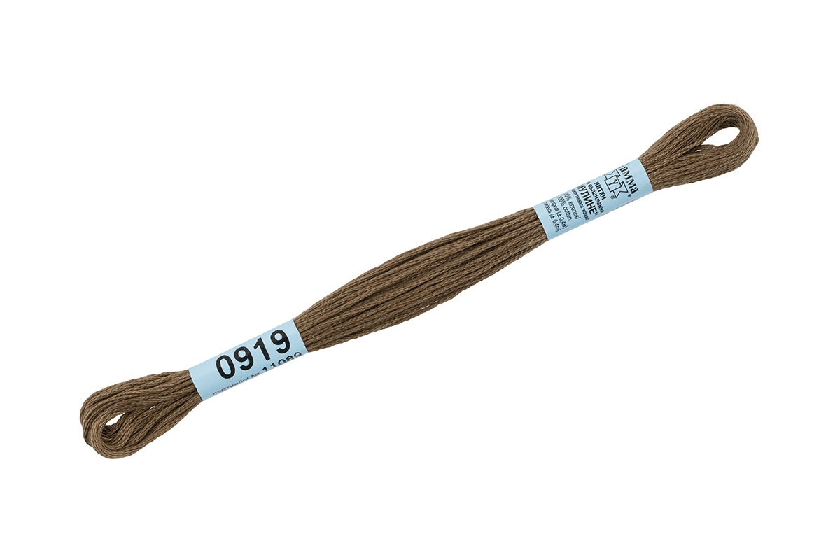 

Gamma мулине, 100% хлопок, 24х8 м, №0919, темно-серое хаки, Зеленый