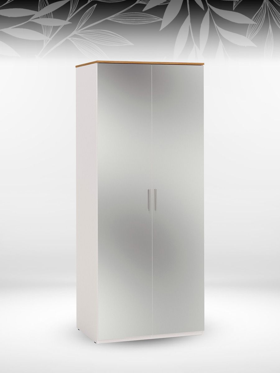 

Шкаф DomA Altea 791297, двухдверный с зеркалом, белый/дуб катания, шкаф Altea 2-х дверный4