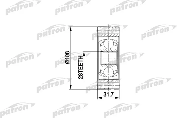 

ШРУС внутр к-кт VW: TRANSPORTER Т4 с и без ABS 9.90- PATRON PCV3024