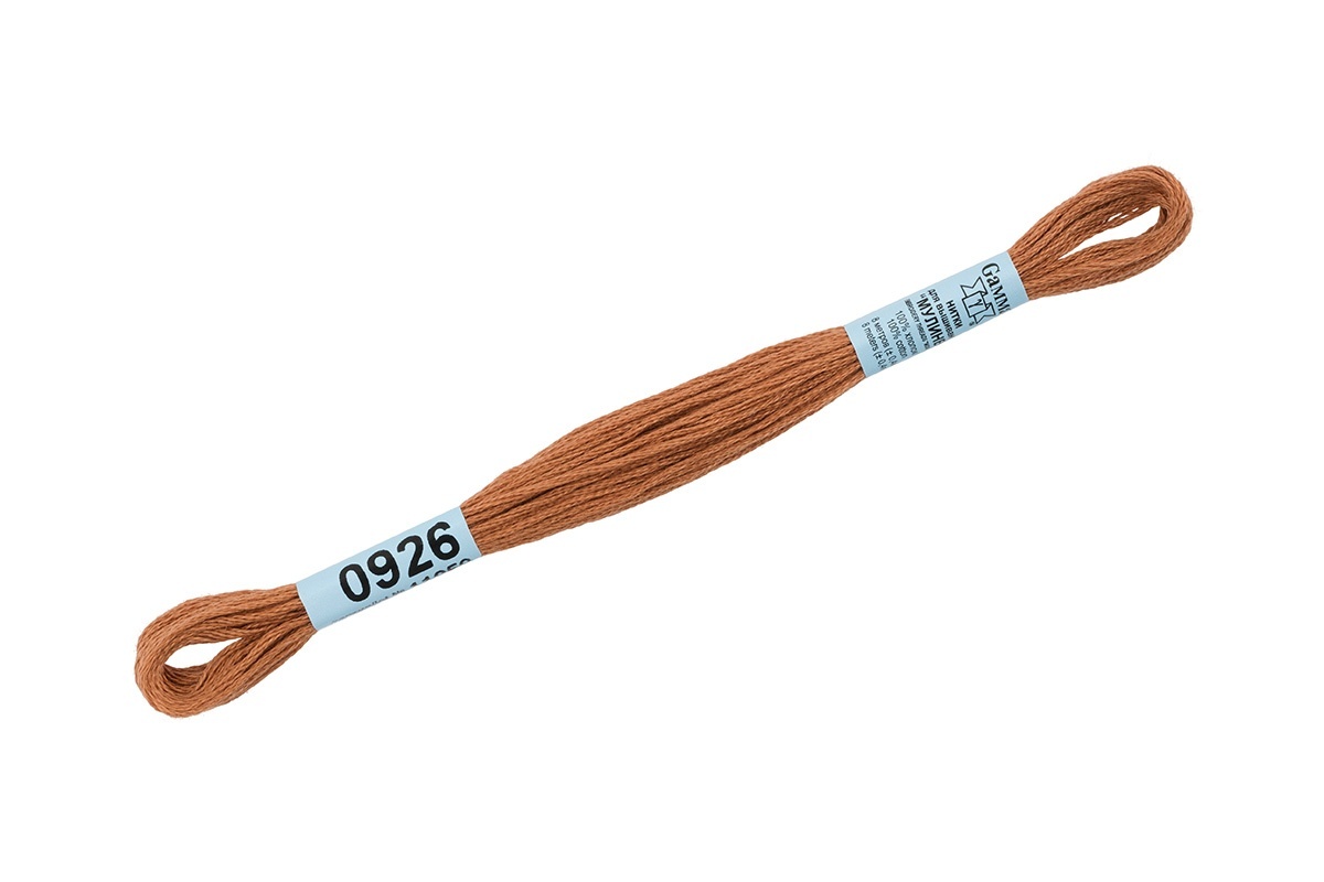 

Gamma мулине, 100% хлопок, 24х8 м, №0926, светло-коричневые, Коричневый
