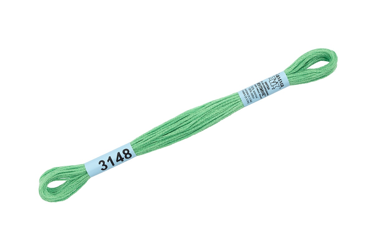 

Gamma мулине, 100% хлопок, 24х8 м, №3148, салатовые, Зеленый