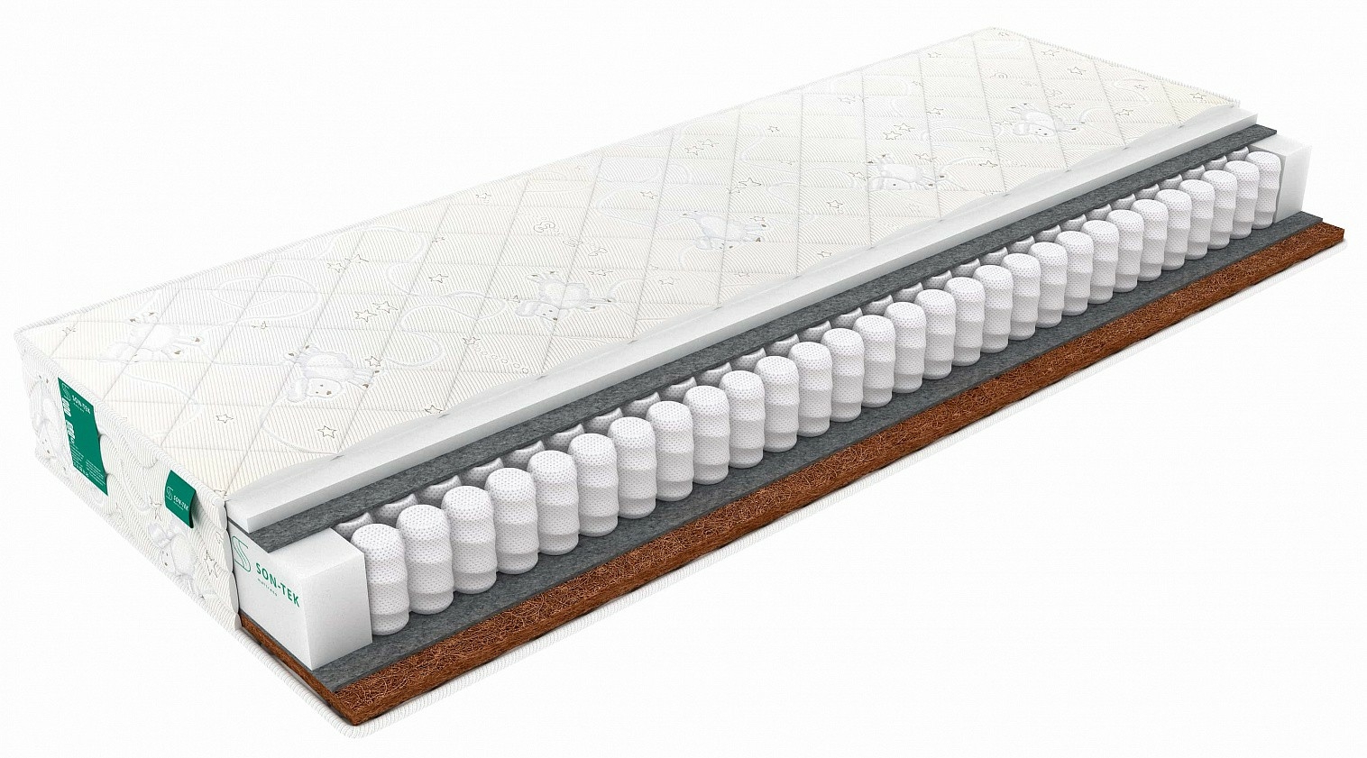 

Матрас Sleeptek Kinder PenaHard Lite 80х140, Белый, Junior Foam Cocos Lite