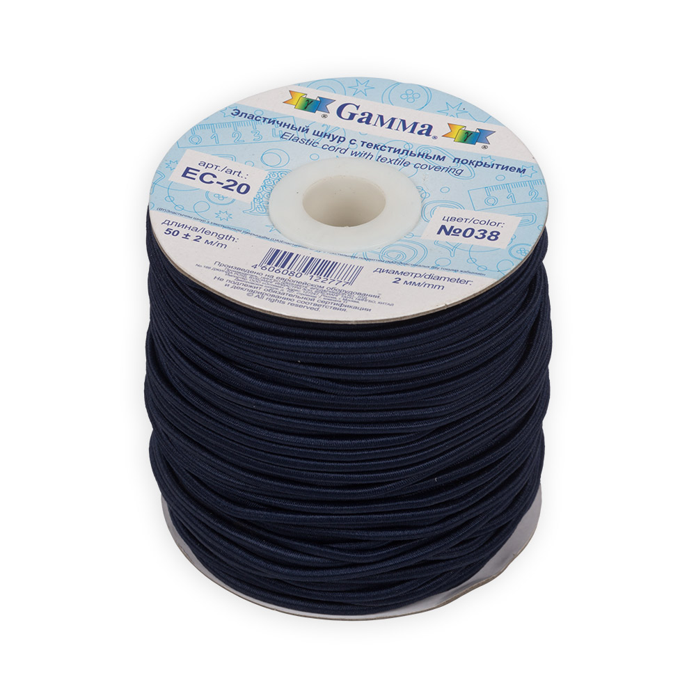 

Gamma 2 мм, эластичный, 50 м+-0,5 м, №038, темно-синий