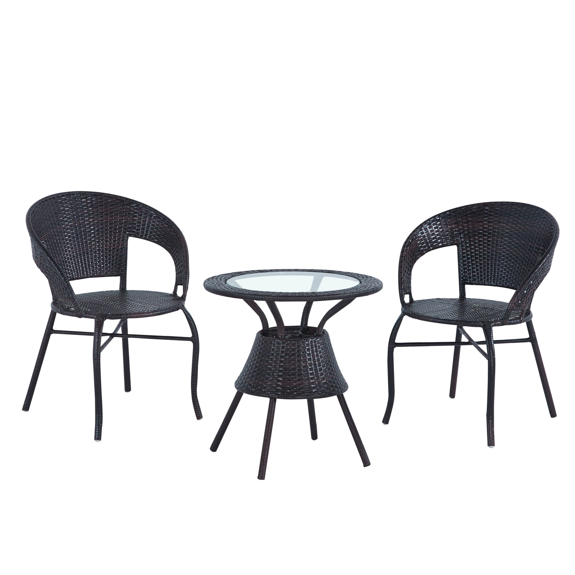 фото Набор дачной мебели экодизайн bistro wicker tb885+f60 (black)