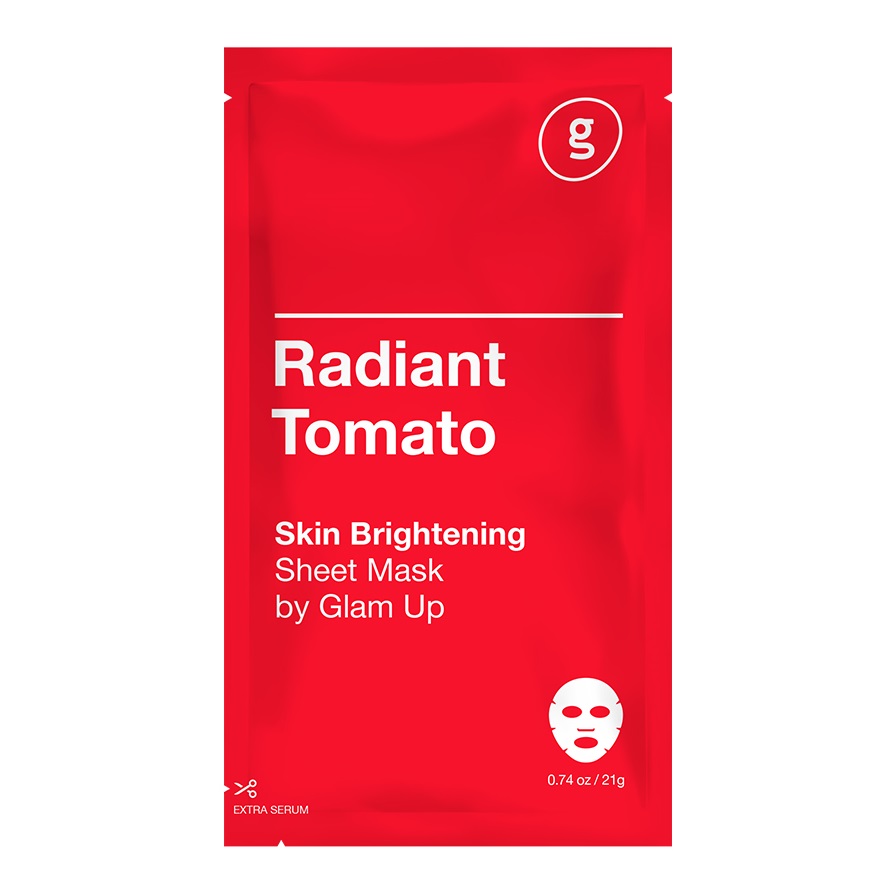 Тканевая маска Glam Up с экстрактом томата (Сияющая), 21 гр