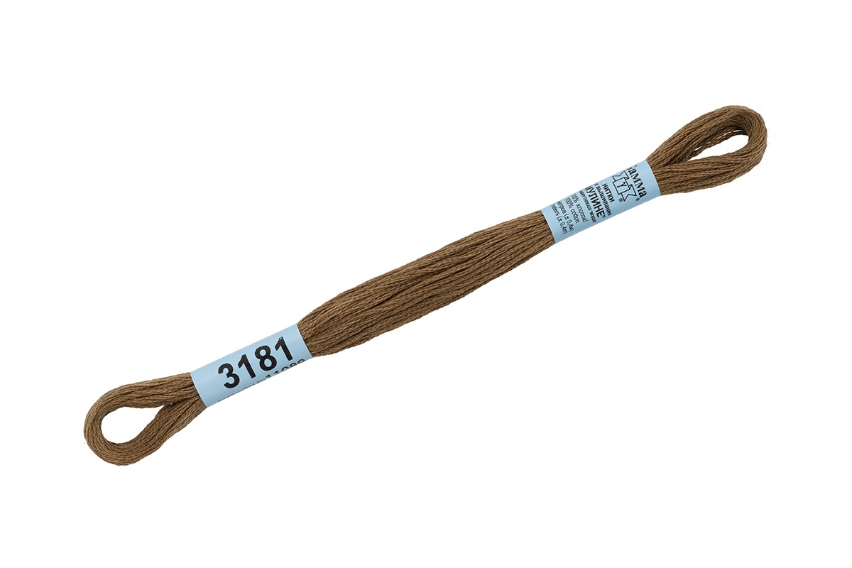 

Gamma мулине, 100% хлопок, 24х8 м, №3181, светло-коричневые, Коричневый