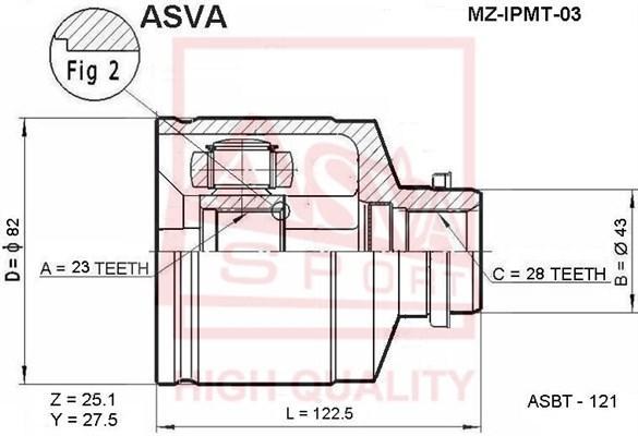 

ASVA ШРУС ВНУТР R 23X43X28 ASVA MZIPMT03